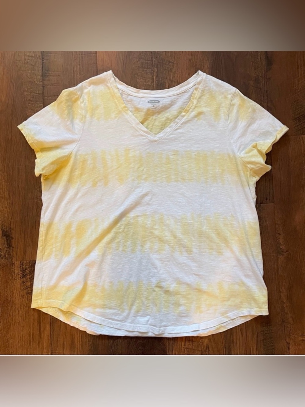OLD NAVY tie-dye yellow and white t-shirt, plus size XXL, tall